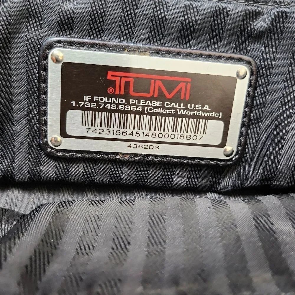 Tumi Travel Tote Nylon With Black Leather Trim Medium